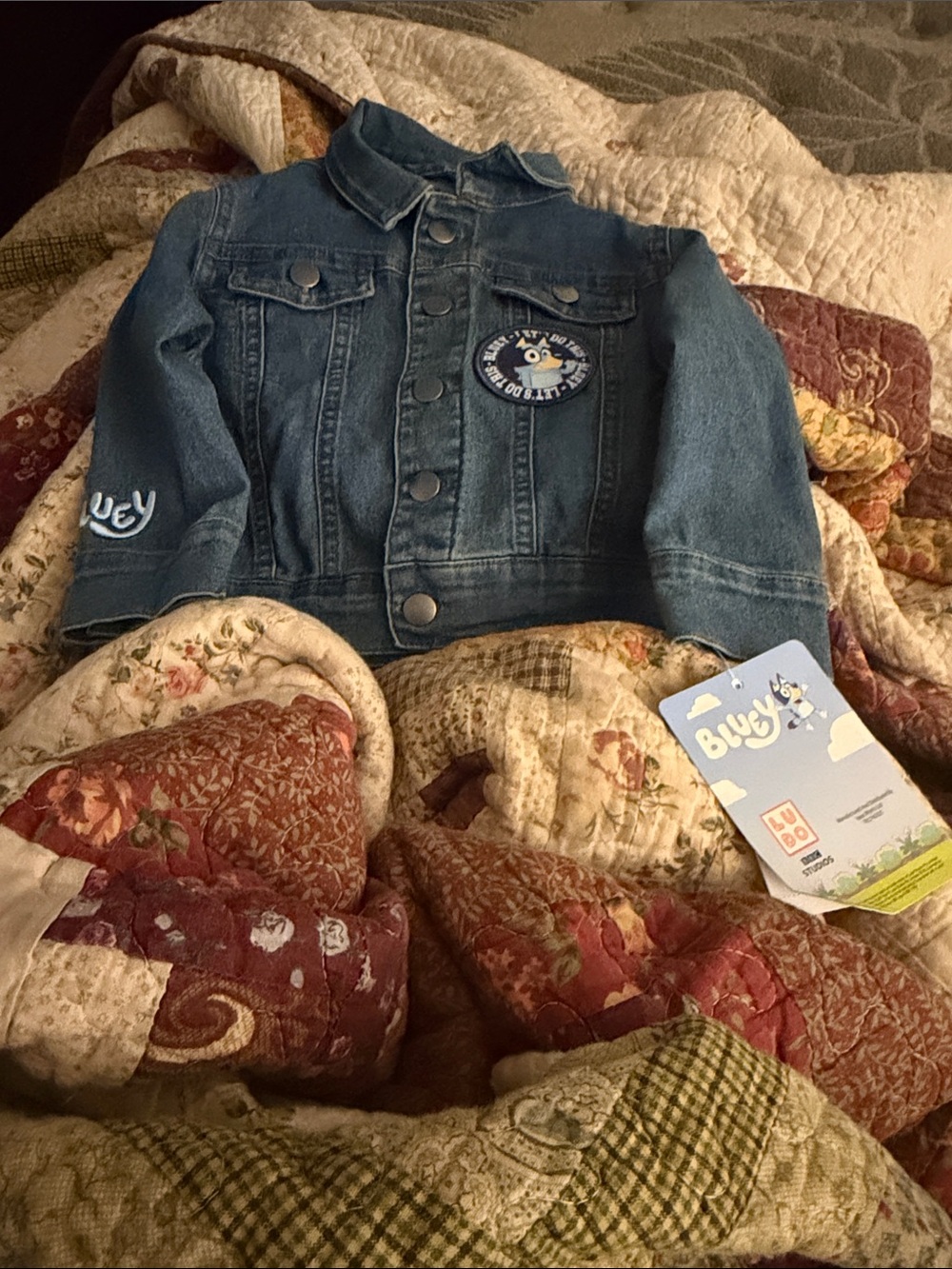 Kids' Blue Denim Jacket with Cartoon Patch